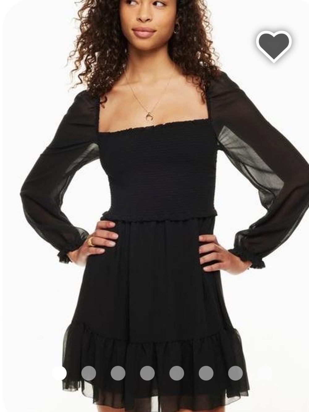 Aritzia Wilfred Tempest Smocked
Chiffon Mini Dress XL